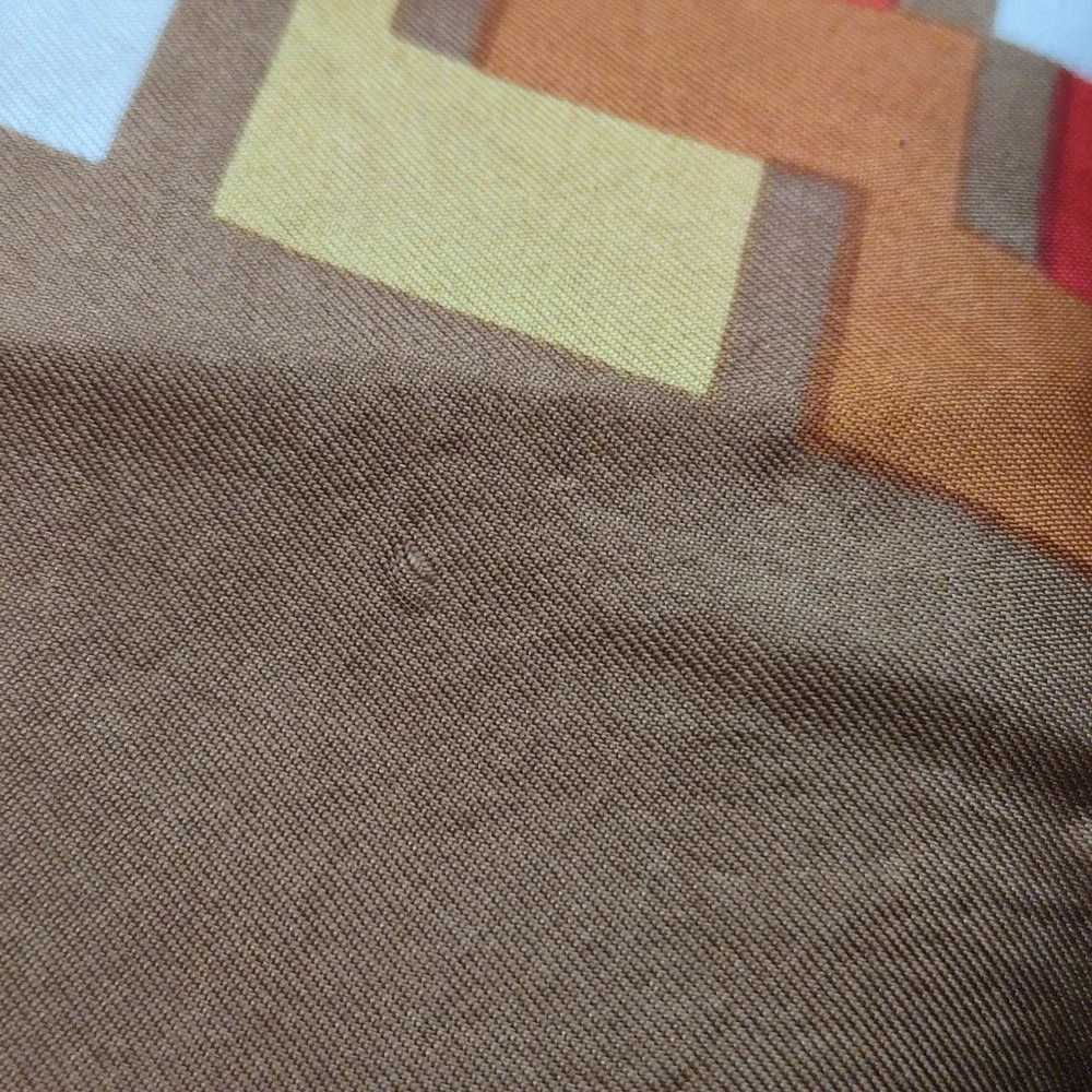 Vtg Christian Dior Silk Scarf Brown Red Geometric Brick Logo Italy Made 26in